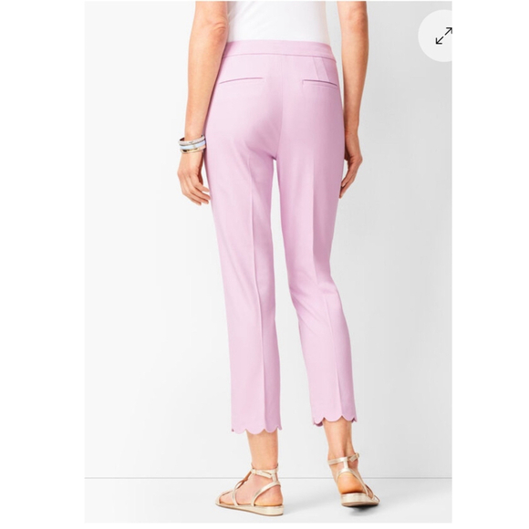 Talbots Pants - Women's Talbots Chatham Crop Pants Size 10 Lavender Scalloped Hem